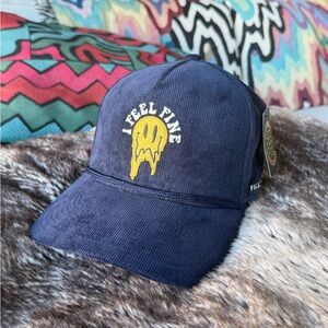 “I Feel Fine” Navy Blue Corduroy Hat